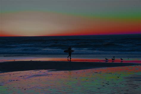 Surfer In The Sunset Free Stock Photo - Public Domain Pictures