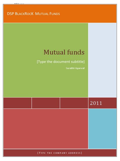 DSP Black Rock | PDF | Investor | Mutual Funds