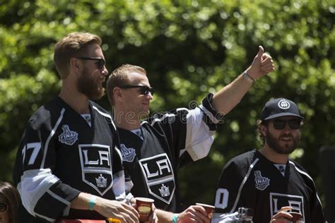 Marian Gaborik, Mike Richards and Jeff Carter at LA Kings 2014 Stanley Cup Victory Parade, Los ...