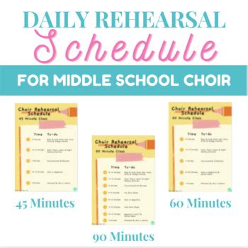 Daily Rehearsal Schedule for Middle School Choir by The Choir Queen