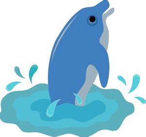 cartoon dolphin in water - Clip Art Library
