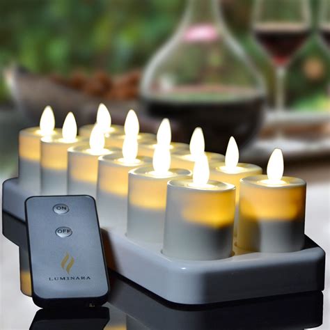 Luminara Flameless Rechargeable Tea Light Candles Moving Wick Flickering 12 pcs | eBay