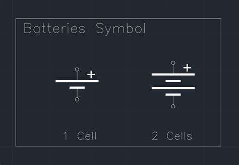 Batteries Symbol – Free CAD Block And AutoCAD Drawing