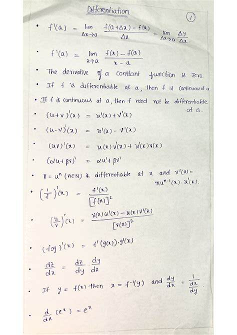 SOLUTION: Differentiation basics - Studypool