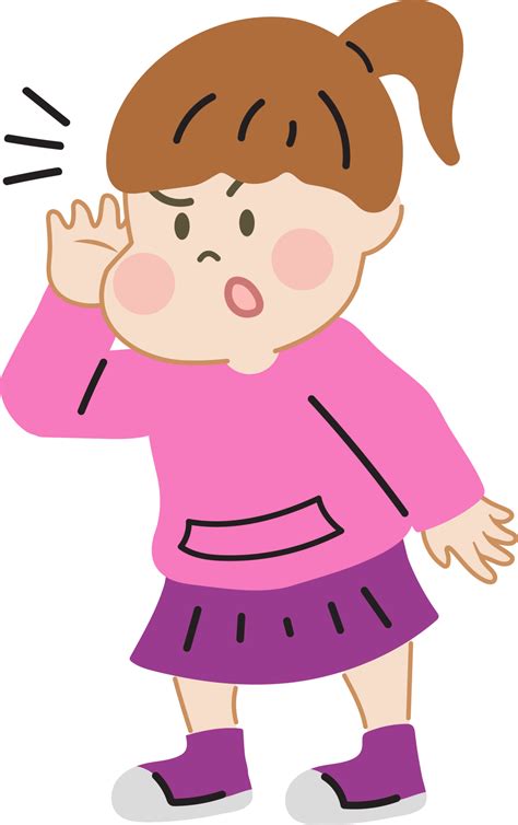 Cute kid cartoon listening character doodle hand drawn design for decoration. 21125763 PNG