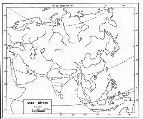 Craftwaft Outline Physical Map Of Asia Blank A4 67 Gsm | Images and ...