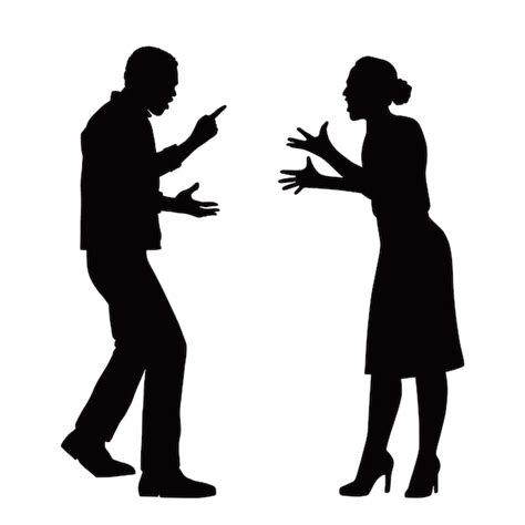 Free Vector | Flat design couple arguing silhouette