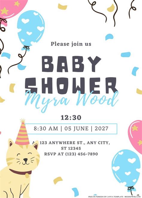 20+ Party Catty Baby Shower Invitation Templates