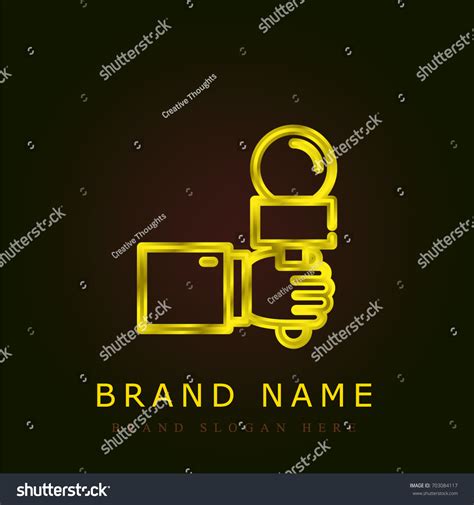 Interview Golden Metallic Logo Stock Vector (Royalty Free) 703084117 ...