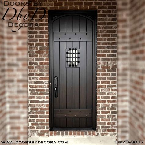 Custom Rustic Speakeasy Plank Door Solid Wood Entry - Doors by Decora