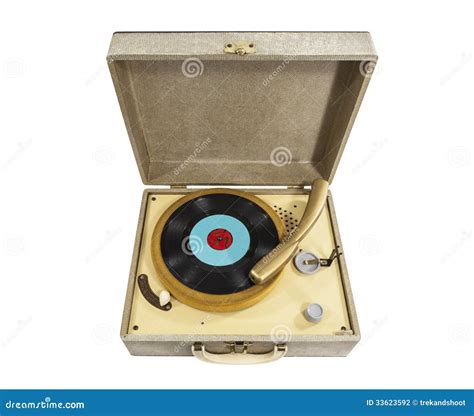 Vintage Little REcord Player Isolated Stock Photography - Image: 33623592