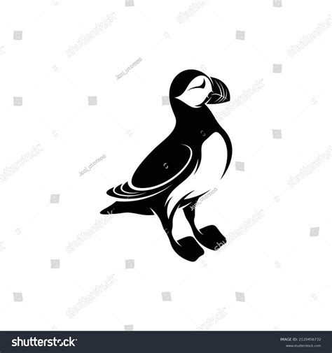 Silhouette Puffin Bird Vector Illustration Design: เวกเตอร์สต็อก (ปลอด ...