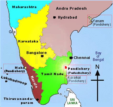 [Solved] The union territory of Puducherry shares boundaries with: