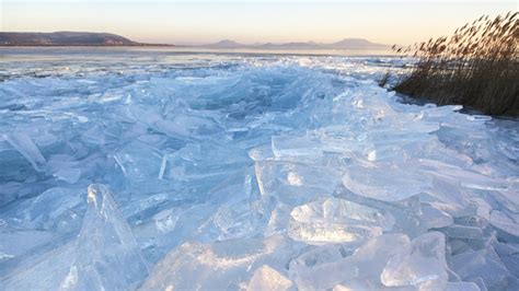 lake balaton #water #freezing #ice #hungary #winter sea ice #melting #balaton #lake #4K # ...