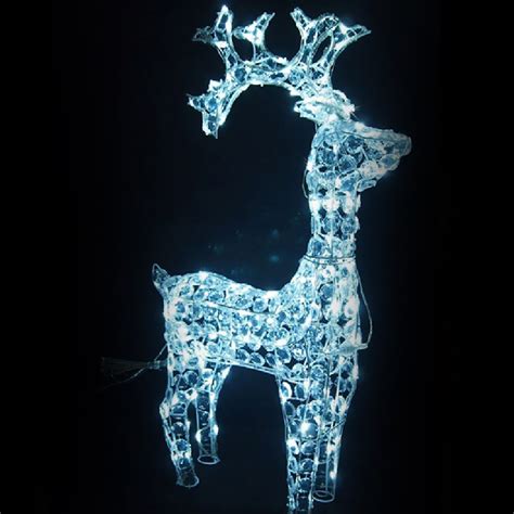 LED Christmas Lights Standing Reindeer Cool White Acrylic Indoor Outdoor Decor | eBay