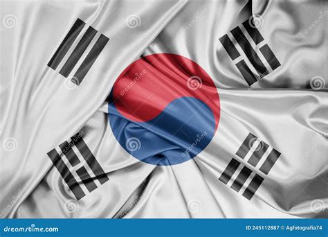 National Flag of South Korea Hoisted Outdoors. South Korea Day ...