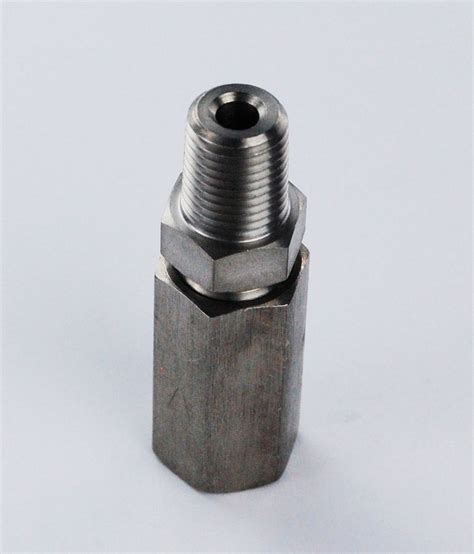 - Check Valve, Stainless Steel, 1/4 NPT female in, 1/4 NPT male out #46205