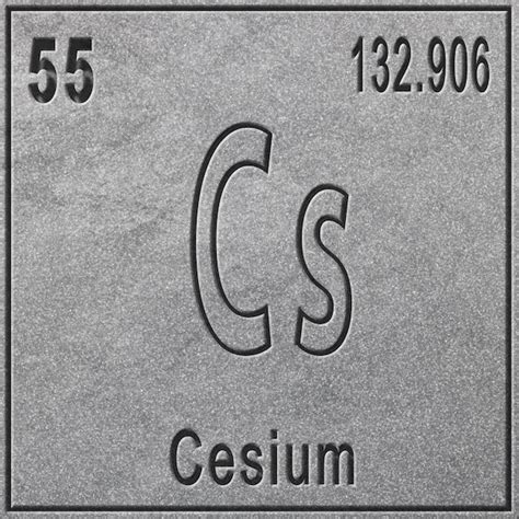 Premium Photo | Cesium chemical element sign with atomic number and atomic weight