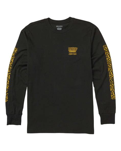 Tees | Billabong Mens Haze Long Sleeve Graphic T-Shirt Black