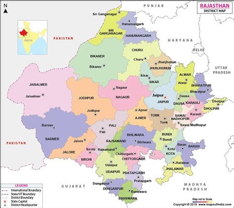 district map of rajasthan - Google Search | Geography map, India map, Map