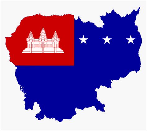 Cambodia Flag Map, HD Png Download - kindpng