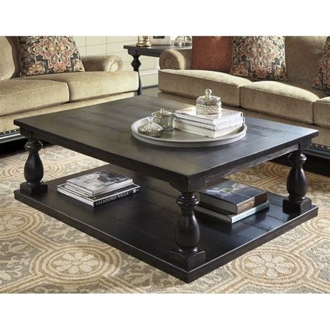 Ashley Furniture Mallacar Rectangular Coffee Table in Black | Homesquare