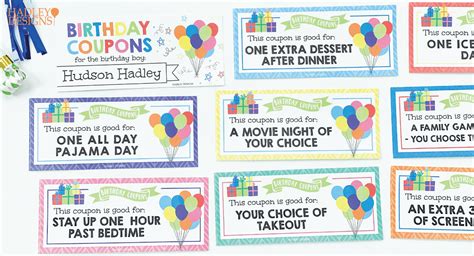 3 Easy, Adorable Birthday Coupon Ideas | Hadley Designs Party Blog