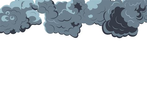 Smoke explosion animation of an explosion with comic flying clouds. Set ...