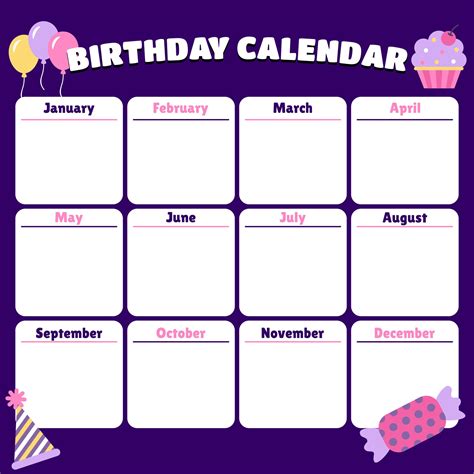 Free Editable Birthday List Template - PRINTABLE TEMPLATES