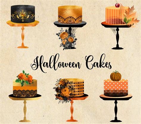 Halloween Cakes Clipart by Digital Curio on @creativemarket | Clip art ...