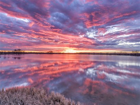 Waneka Lake Sunrise from Shore - Boulder Drone Photography and Video