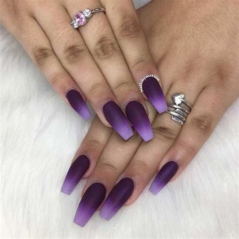 25 Cool Matte Nail Designs to Copy in 2017: #18. PURPLE OMBRE NAILS | Purple ombre nails, Purple ...