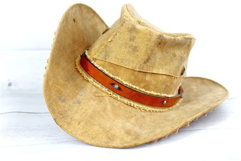 Turquoise Colored Rivet Leather Hat Band with Buckle