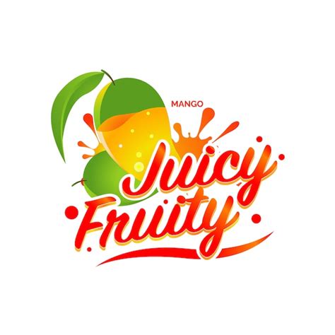 Fresh mango juice logo illustration | Premium Vector