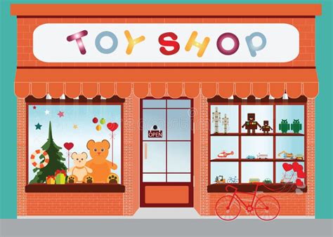 Toy shop window display. stock vector. Illustration of plane - 69015532