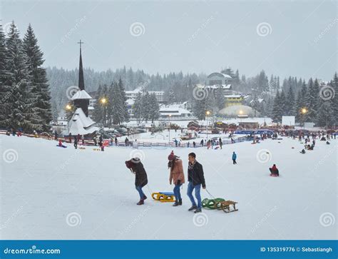 Winter Activities in Poiana Brasov Resort, Romania Editorial Photo ...