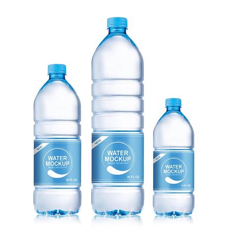Packreate » Mineral Water Plastic Bottle PSD Mockup – 3 Sizes | Water bottle label design ...