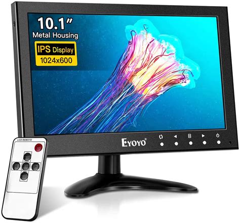 Eyoyo 10 Inch CCTV Monitor EM10Y HDMI Display Portable LCD Monitor 1080x600 HD IPS Screen 500cd ...