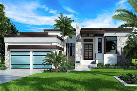 Single-Story 4-Bedroom Modern Florida Home with Large Family Room (House Plan)