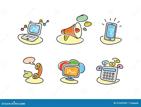 Electronic Device Icons In Cartoon Style Stock Vector - Image: 47269238