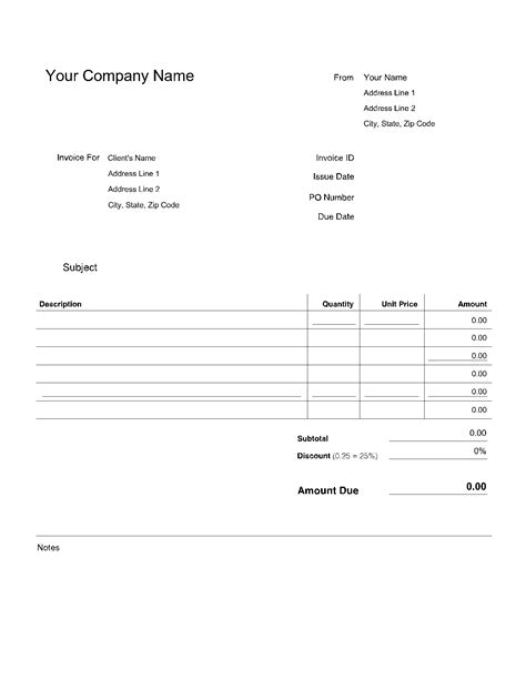 Invoice Template PDF