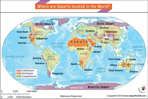 Where are Deserts Located in the World? | World geography map, India world map, Desert map