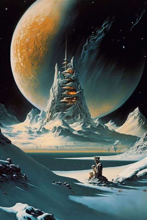 Snow Planet - Classic Sci-Fi Art 70s - Futuristic Fine Art - Digital ...