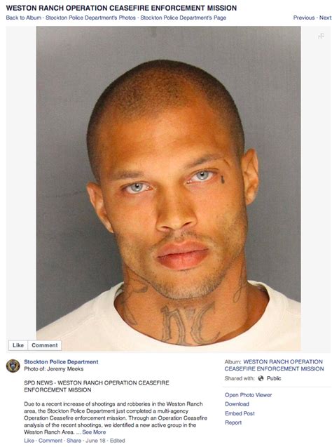 Original Facebook Post | Jeremy Meeks' Mugshot | Know Your Meme