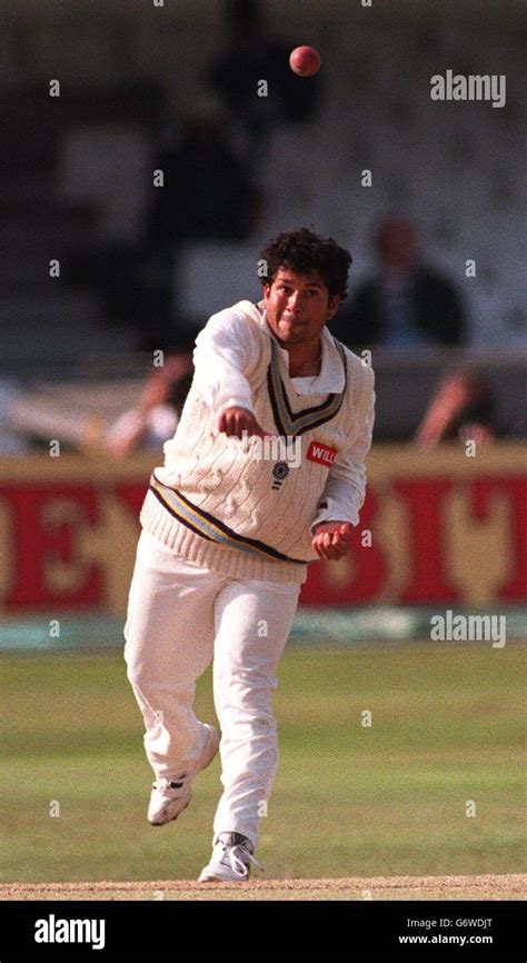 Sachin tendulkar bowling in first test match edgebaston hi-res stock ...