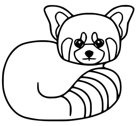 Adorable Red Panda Coloring Page - Free Printable Coloring Pages for Kids