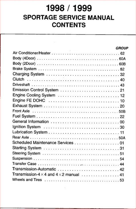 1998 - 1999 Kia Sportage Service Manual - DOWNLOAD - HeyDownloads - Manual Downloads
