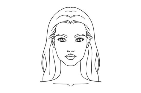 Women's Face Coloring Page SVG Cut file by Creative Fabrica Crafts · Creative Fabrica