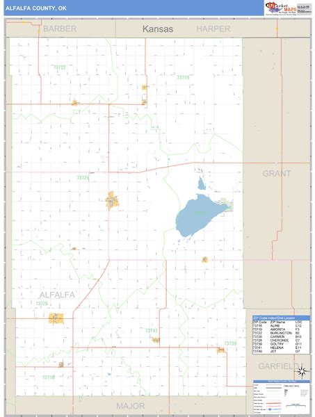 Alfalfa County, Oklahoma Zip Code Wall Map | Maps.com.com