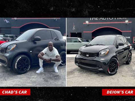 Deion Sanders & Ochocinco Cop Tricked-Out Smart Cars, All Black Everything!